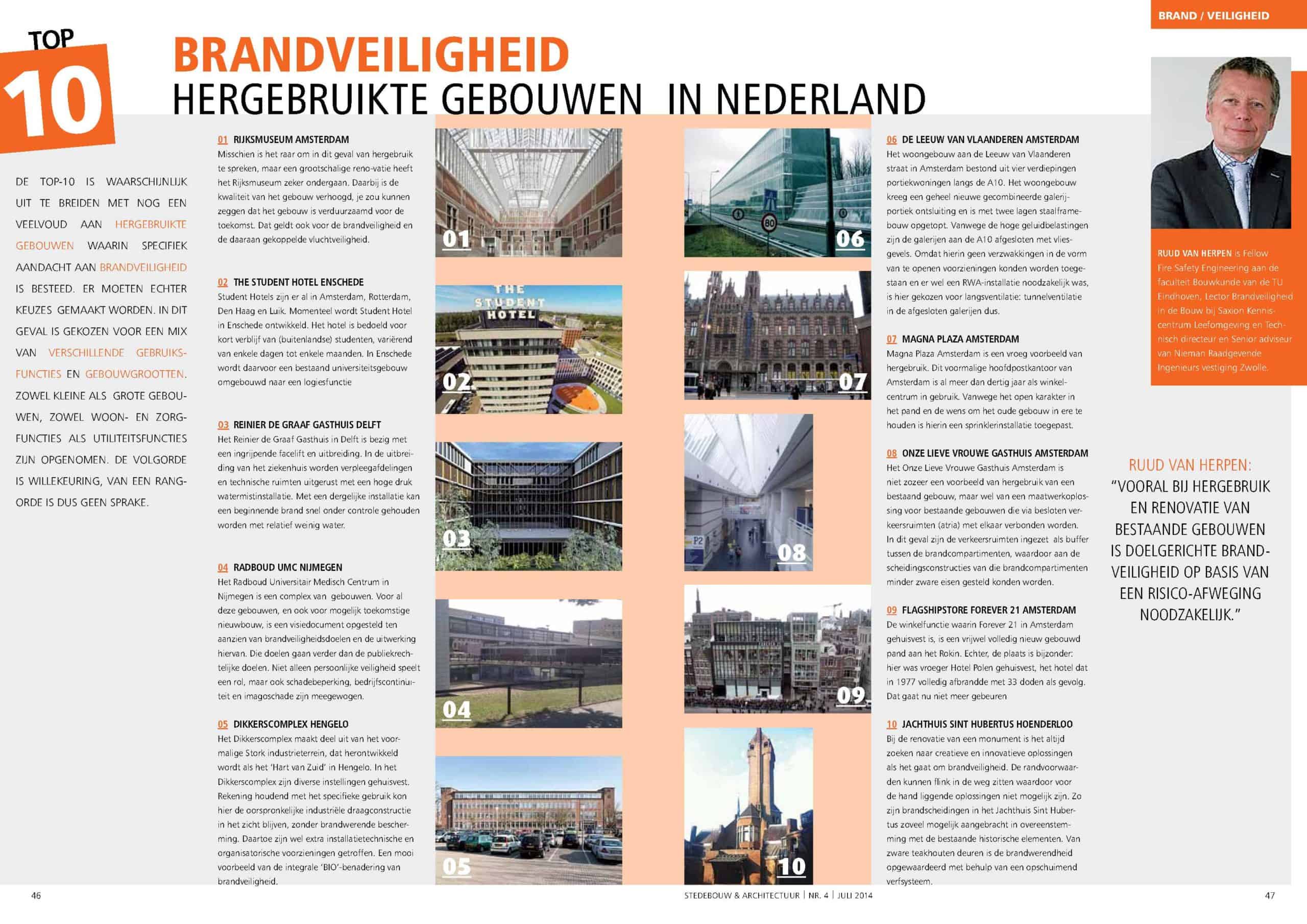 Top 10 Brandveiligheid hergebruikte gebouwen in Nederland
